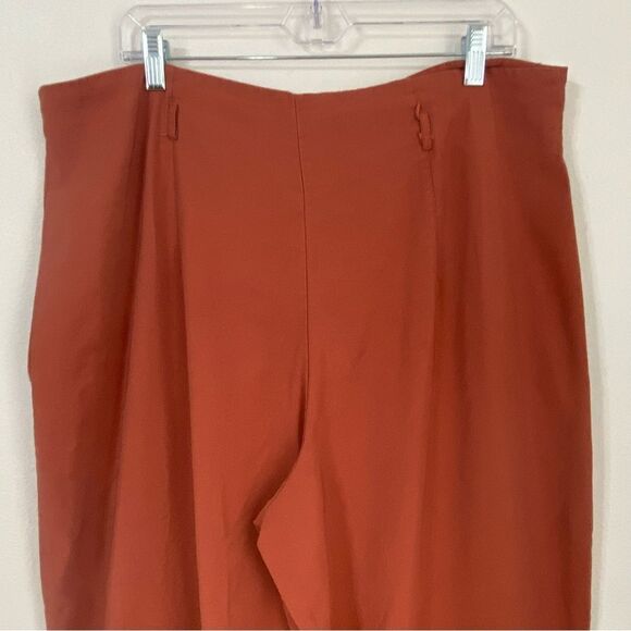 Versona Dark Rust Wide-Leg Ankle Pants Womens XL Lagen Look Boho Minimalist - Picture 12 of 13
